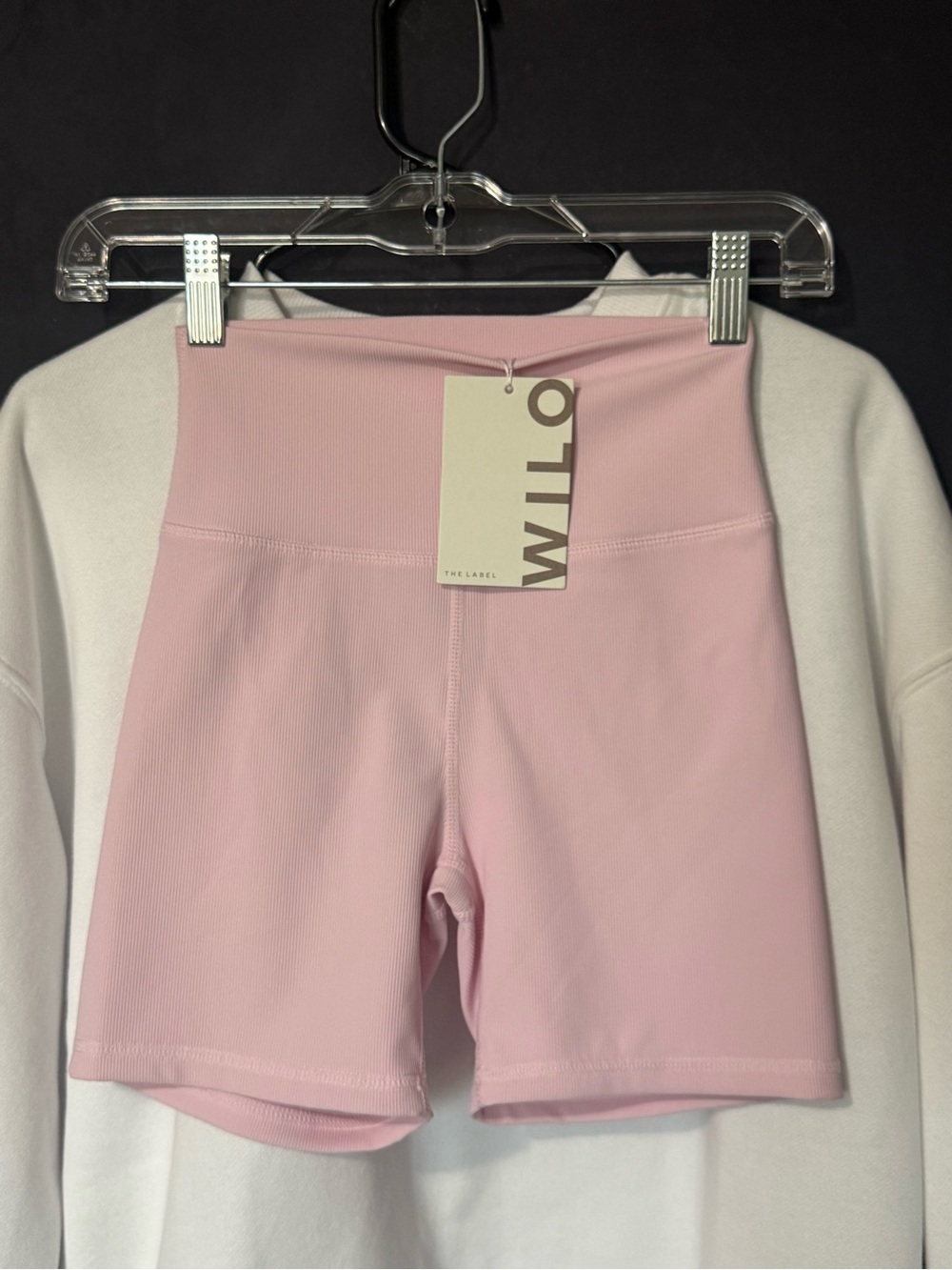 NWT WILO The Label Pink Bike Shorts & White Sweatshirt SET - Picture 8 of 11